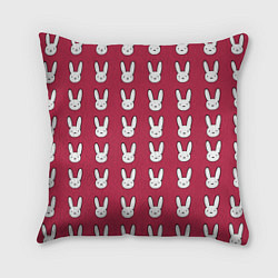 Подушка квадратная Bunny Pattern red, цвет: 3D-принт