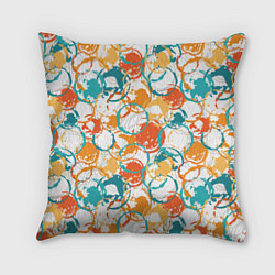 Подушка квадратная Разноцветные пятна красок, цвет: 3D-принт