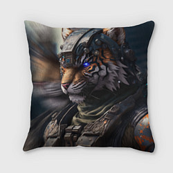 Подушка квадратная Battle Tiger, цвет: 3D-принт