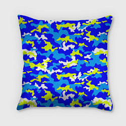 Подушка квадратная Камуфляж яркое лето, цвет: 3D-принт