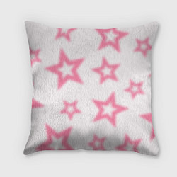 Подушка квадратная Pink and white stars, цвет: 3D-принт