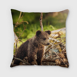 Подушка квадратная Медвежонок красавец, цвет: 3D-принт