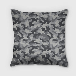 Подушка квадратная Городской серый камуфляж, цвет: 3D-принт