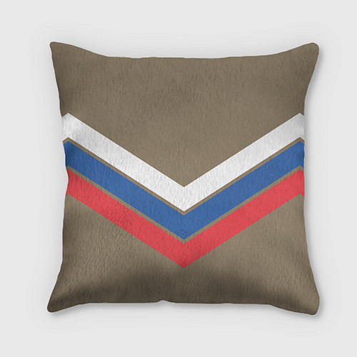 Подушка квадратная Триколор - три полосы на песочном / 3D-принт – фото 2