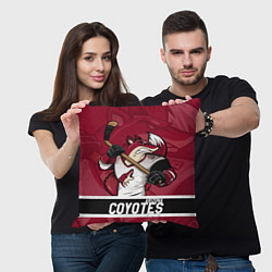 Подушка квадратная Arizona Coyotes маскот, цвет: 3D-принт — фото 2