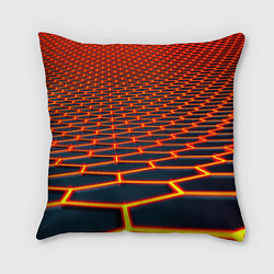Подушка квадратная Honeycomb yellow cyber