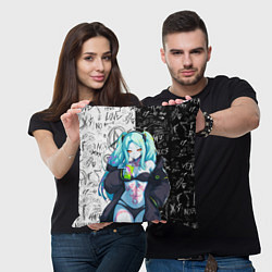 Подушка квадратная Ребекка из Киберпанка 2077, цвет: 3D-принт — фото 2