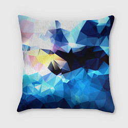 Подушка квадратная Polygon blue abstract collection, цвет: 3D-принт