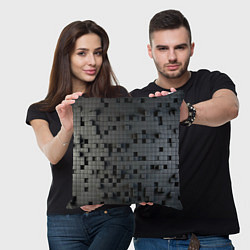Подушка квадратная Digital pixel black, цвет: 3D-принт — фото 2