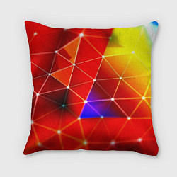 Подушка квадратная Digital triangle abstract, цвет: 3D-принт