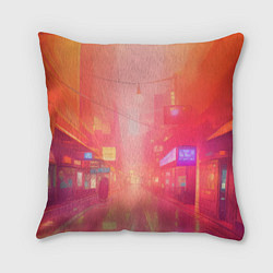 Подушка квадратная Улица Токио-арт, цвет: 3D-принт