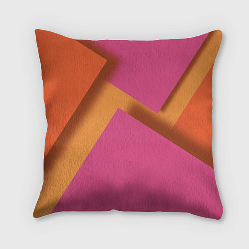 Подушка квадратная Геометрические абстрактные соединения пластин / 3D-принт – фото 2