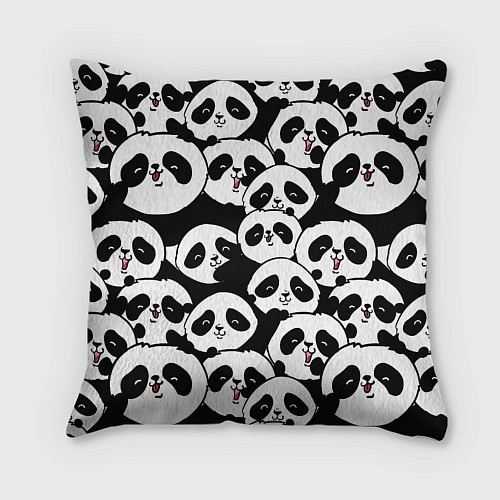 Подушка квадратная Весёлые панды / 3D-принт – фото 2