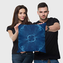 Подушка квадратная Синий круг тай-дай, цвет: 3D-принт — фото 2