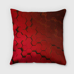 Подушка квадратная Красные стальные плиты, цвет: 3D-принт