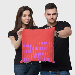 Подушка квадратная Паттерн в стиле модерн розовый, цвет: 3D-принт — фото 2