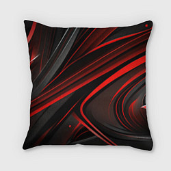 Подушка квадратная Black and red abstract, цвет: 3D-принт