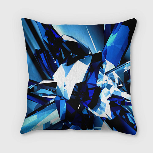 Подушка квадратная Crystal blue form / 3D-принт – фото 2