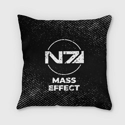 Подушка квадратная Mass Effect с потертостями на темном фоне, цвет: 3D-принт