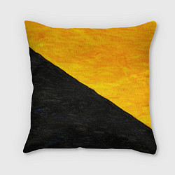 Подушка квадратная Желто-черные масляные краски, цвет: 3D-принт