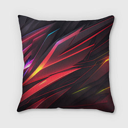 Подушка квадратная Красно-черная текстура, цвет: 3D-принт