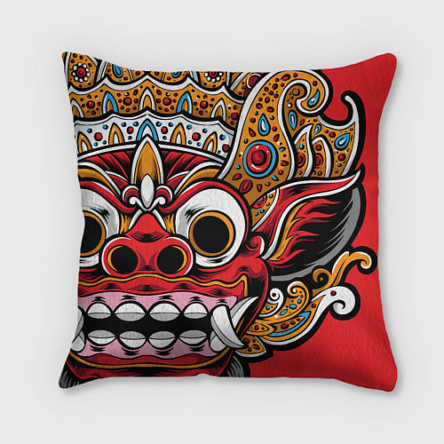 Подушка квадратная Barong - Bali - tattoo / 3D-принт – фото 2