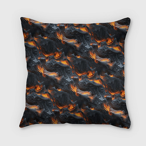 Подушка квадратная Огненные волны - pattern / 3D-принт – фото 2
