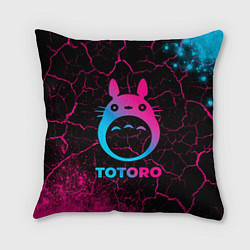 Подушка квадратная Totoro - neon gradient, цвет: 3D-принт