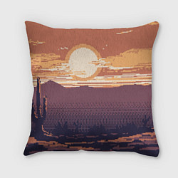 Подушка квадратная Пиксельный пейзаж пустыни, цвет: 3D-принт