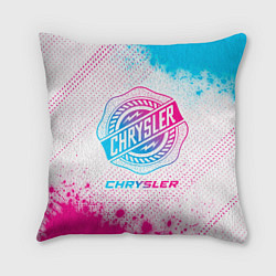 Подушка квадратная Chrysler neon gradient style, цвет: 3D-принт