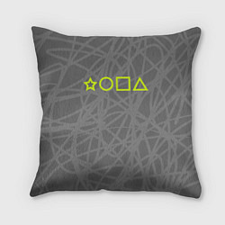 Подушка квадратная Ребус - жопа, цвет: 3D-принт