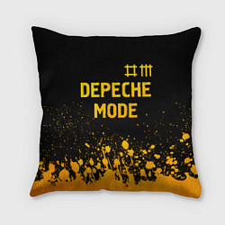 Подушка квадратная Depeche Mode - gold gradient: символ сверху, цвет: 3D-принт