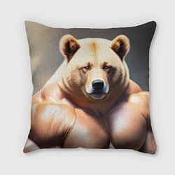 Подушка квадратная Медведь качек, цвет: 3D-принт