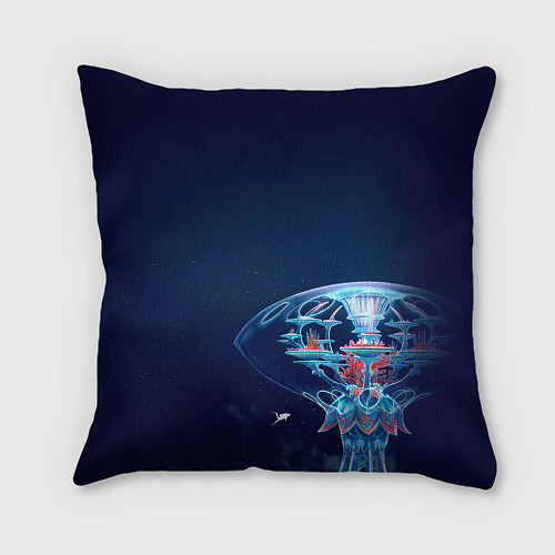 Подушка квадратная Subnautica подводный город / 3D-принт – фото 2
