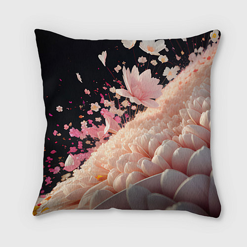 Подушка квадратная Множество розовых цветов / 3D-принт – фото 2