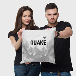 Подушка квадратная Quake glitch на светлом фоне: символ сверху, цвет: 3D-принт — фото 2