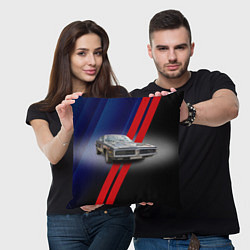 Подушка квадратная Американский маслкар Dodge Charger, цвет: 3D-принт — фото 2