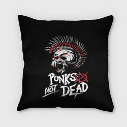 Подушка квадратная Punks not dead - анархия