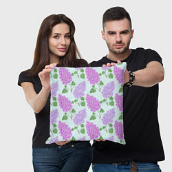 Подушка квадратная Лиловая и розовая сирень, цвет: 3D-принт — фото 2
