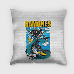 Подушка квадратная Ramones rock away beach, цвет: 3D-принт