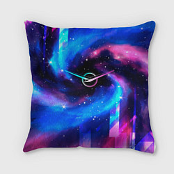 Подушка квадратная UAZ неоновый космос, цвет: 3D-принт