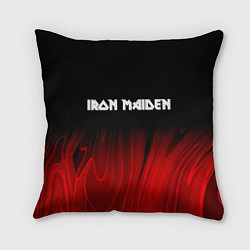 Подушка квадратная Iron Maiden red plasma, цвет: 3D-принт