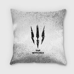 Подушка квадратная The Witcher с потертостями на светлом фоне, цвет: 3D-принт