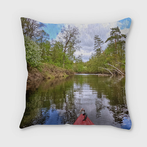 Подушка квадратная Реки России / 3D-принт – фото 2