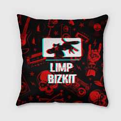 Подушка квадратная Limp Bizkit rock glitch, цвет: 3D-принт