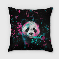 Подушка квадратная Панда в розовом и голубом - нейронная сеть, цвет: 3D-принт