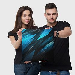 Подушка квадратная Black blue style, цвет: 3D-принт — фото 2