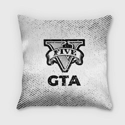 Подушка квадратная GTA с потертостями на светлом фоне, цвет: 3D-принт