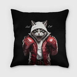 Подушка квадратная Cool fighting cat, цвет: 3D-принт