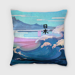 Подушка квадратная Japan - landscape - waves, цвет: 3D-принт